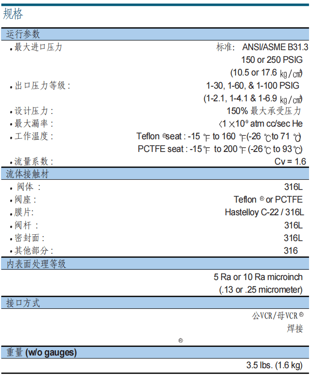 富士金 TK-FUJINKIN TKSCT 調(diào)壓閥 HFRG2參數(shù)