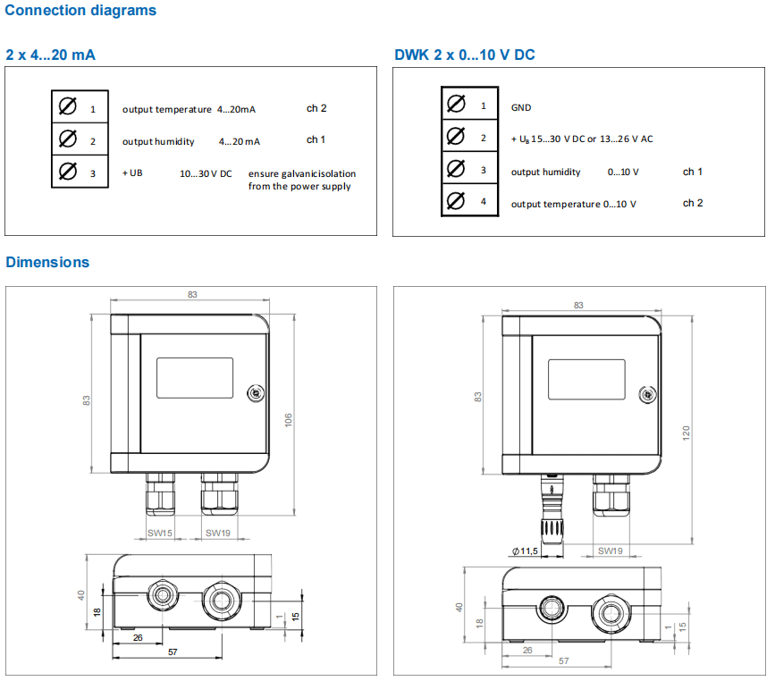 蓋加美Galltec+mela D系列DZK型 溫濕度變送器 帶有遠(yuǎn)程探頭批發(fā)